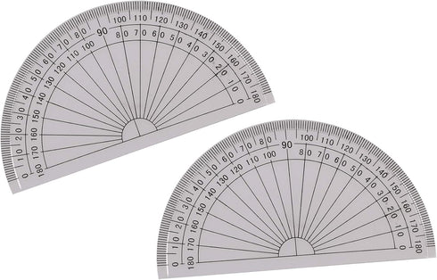 Tupalizy 4 Inch Small Math Protractors, 180 Degrees Plastic Angle Measurement Protractors, 2PCS for Student Teacher