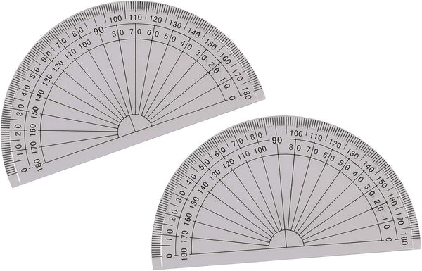 Tupalizy 4 Inch Small Math Protractors, 180 Degrees Plastic Angle Measurement Protractors, 2PCS for Student Teacher