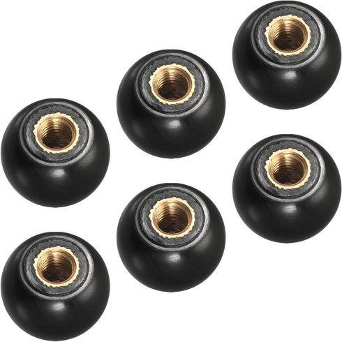 Threaded Ball Knobs, 6Pcs Plastic Ball Lever Knob with M5 Female Thread Iron Insert for Machine Handle Replacement