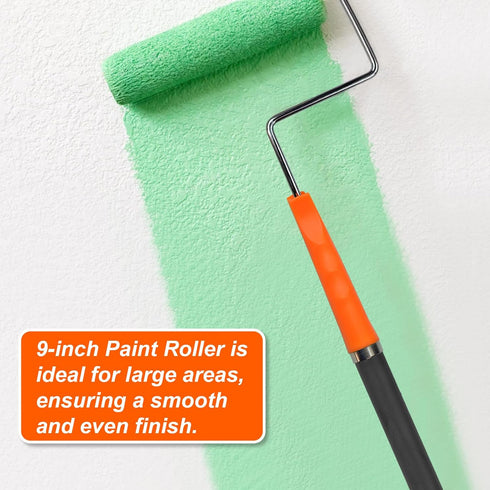 (3 9" 4" 12-Piece King Origin Paint Roller Kit with Extension Pole ft), & Paint Rollers, Frame, Tray - Paint Supplies