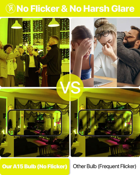 6 Bulb 40 Equivalent,A15 Bulbs Bulb E26 Base,5W 450LM Non-Dimmable,6 Pack. ORALUCE Colors Porch Light Watt LED