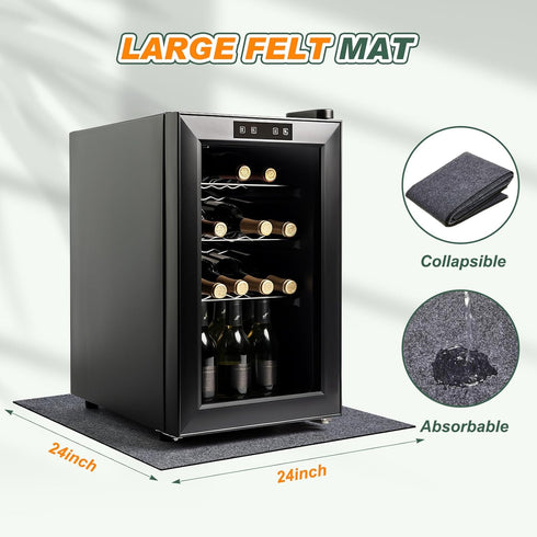 24" x 24" Mini Refrigerator Mats for Carpet Under Fridge Mats Refrigerator Floor Protector Multifunctional Home Appliance Mat Non Slip Backing Fridge Mat Waterproof Washable