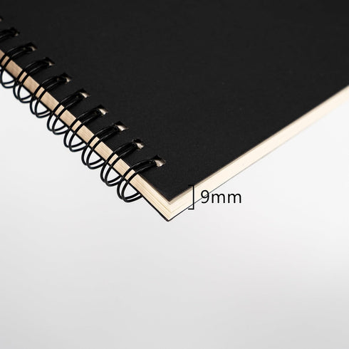 DSTELIN Blank Spiral Notebook: 10 inch x 7.5 inch, 100GSM, 3-Pack, Soft Cover, 120 Pages / 60 Sheets (Black)