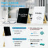 Desktop Black Glass Dry Erase Board, Small Whiteboard with Adjustable Wood Stand, 9.5" x 6.7" for Home Office