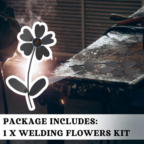 Welding Practice Kit, 12.01 x 4.25 Inch Flower Coupons, DIY Steel Art Training for Beginners MIG Arc Stick TIG
