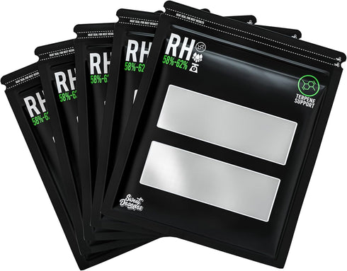 15 Pack - 1/2 Pound Terpene Curing Bags, 58%-62% Humidity Control, Lock & Seal Storage Heat Sealable