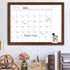 TORASO Dry Erase Monthly Calendar Board, Solid Wood Frame Magnetic Whiteboard for Wall, 12"x 16" Walnut Brown