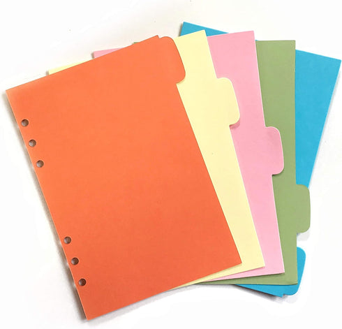 Zelten Refills/Loose Leaves for A5 Cover Ring Binder, Personal Organizer/Planner (A5 6 Holes, Divider)