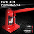 DNA MOTORING 2 Tons Lifting Automotive Welded Hydraulic Bottle Jack for Vehicle Repair, Red