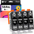 Smart Ink Compatible Ink Cartridge Replacement for HP 564XL, 4 Black Combo Pack for Photosmart 6525 6520 Printers