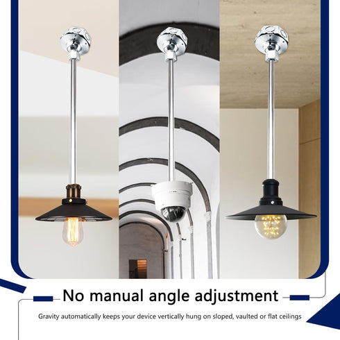 4" 2-Pack 1/2" 3/4" Round Swivel Pendant Fixture Hanger Cover for Octagon Electrical Box, Malleable Iron Swivel Hub