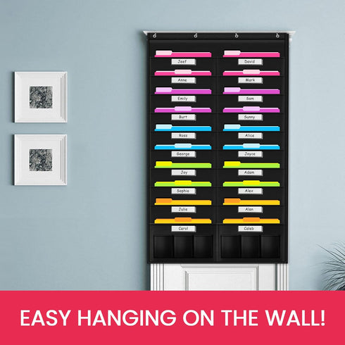 Godery Heavy Duty Storage Pocket Chart for Classroom and Office, Clear Storage Pocket Chart for Files