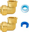 SUNGATOR 3/4" 90 Degree Female Elbow, 3/4 Inch Push x 3/4 Inch FNPT, No Lead Brass Plumbing Fitting, Pack of 2