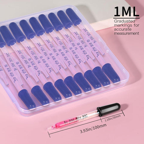 Teenitor 20 Pack Eye Dropper 1mL, Glass Dropper for Oils, Medicine, Lab