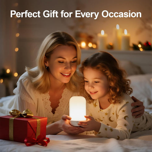 Dimmable 12 SUNMORY Rechargeable Night Light, Small Table Lamp for Bedroom, Bedside Lamp with Magnetic Charging