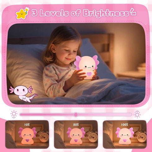 Elixoria 7 Dimmable Kids Night Light with Wireless Speaker, Portable Colors Warm Touch Night Lamp with Remote Control