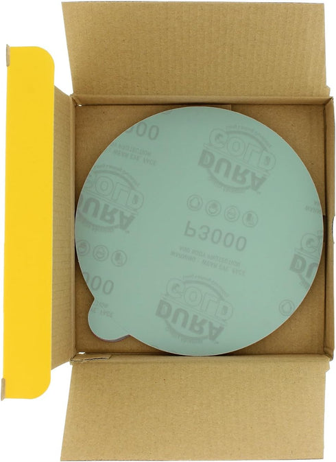 Dura-Gold Premium 6" Green Film PSA Sanding Discs - 3000 Grit (Box of 25) - Self Adhesive Stickyback Sandpaper for
