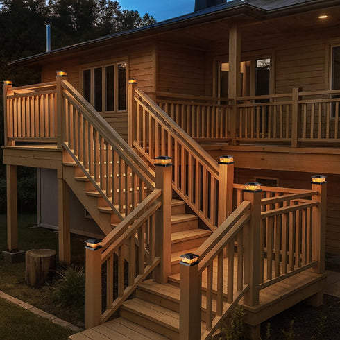 4x4 4 Pack 4x4 3.5x3.5 btfarm Solar Flame Post Cap Lights Outdoor, Flickering Flame Fence Deck Post Lights, Waterproof