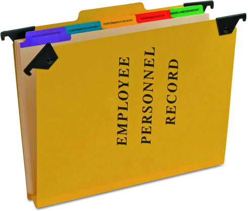 Pendaflex SER2YEL Personnel Folders, 1/3 Cut Hanging Top Tab, Letter Size, Yellow