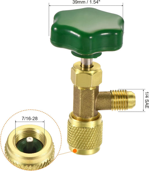 MECCANIXITY Self-sealing Can Tap Valve 1/4 SAE 7/16-28 Thread Bottle Opener for Refrigeration A/C Charging