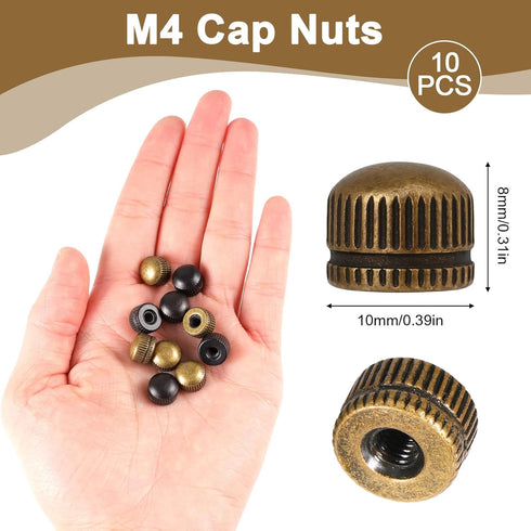 Skrfren 8 Pack M4 Screw Caps for Light Fixtures, Lamp Shade Nut Replacement Parts Replacement Lamp Shape Nuts Ceiling