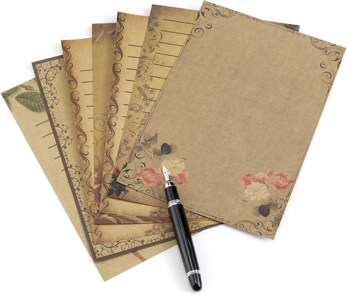 Yoption Stationery Paper and Envelopes Set | 126 Pcs | 50 Kraft Paper Envelopes & 56 Writing Paper