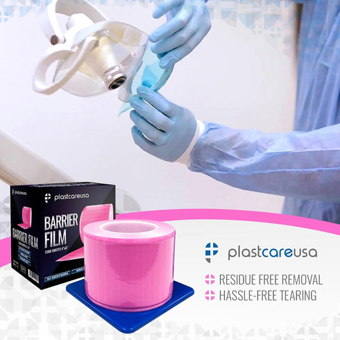 4"x6" (1 1200 Pink Barrier Film Roll - Protective Dental Barrier Film for Dental, Medical, Tattoo - Perforated Adhesive