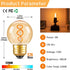 Dimmable E26 G16.5 Bulb 25W 3W Bulbs,G16.5/G50 Bulbs Bulbs 2200K,180LM,6 Pack Vintage Amber LED Light Equal Short Light