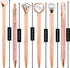 Cute 6 Pcs Rose Gold Metal Ballpoint Pens, 1.0mm Medium Point Black Ink, Office and School Supplies Gifts for Women
