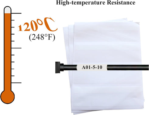 Mr-Label Self-Laminating Wrap Around Cable Labels – 25 Sheets (800 Labels), White – Letter Sheet Laser Printer Only