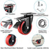 Heavy Duty 4 Inch Caster Wheels Set of 4, 2200Lbs Capacity Silent Swivel with Brake & Rigid TPR Rubber Wheels