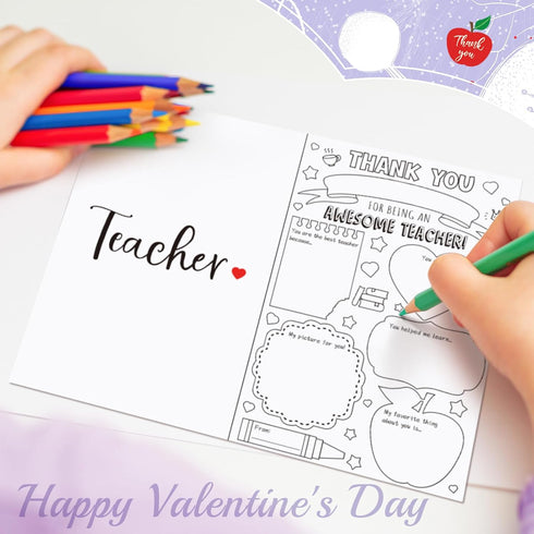 Motiskyy 6 Set Teacher Appreciation Gifts Cards Teacher Gifts Bulk Rainbow Apple Thank You Gift Cards