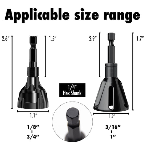 Deburring External Chamfer Tool with Tungsten Carbide Blade, Deburring Chamfering Drill Bit, Quick Release Hex Shank