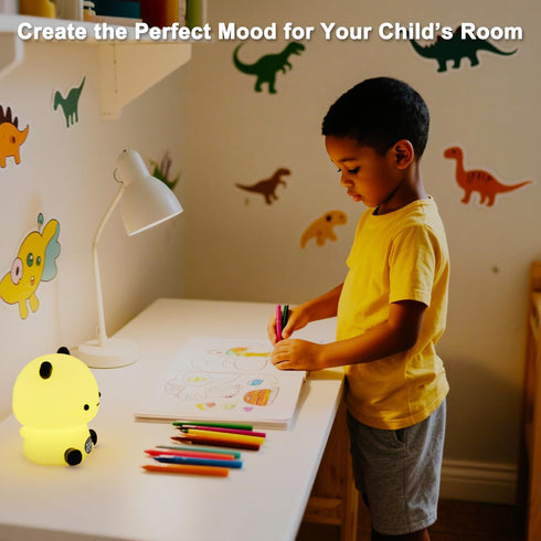 Premier Group 7 Dimmable Baby Night Light with Color LED Portable Nursery Kids Night Light, Rechargeable Soft Lamp