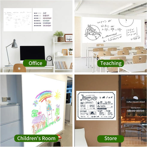 Magnetic Dry Erase Whiteboard Paper, 12 x 8 Inch Self Adhesive Magnetic Dry Erase Board Sticker for Wall