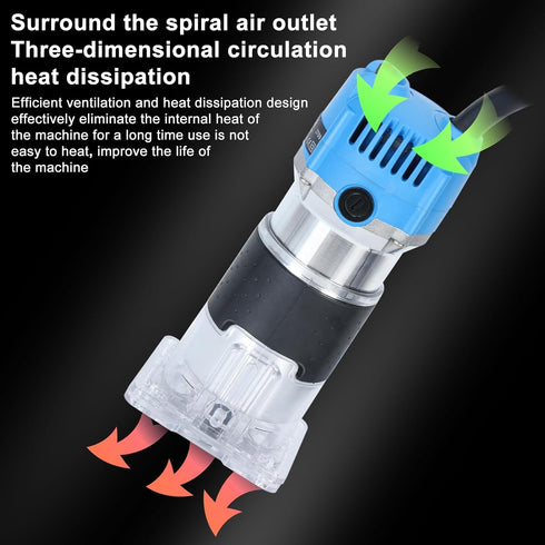 GIFZES 110V 800W Trimmer 1/4" 6 Wood Router Tool Compact Wood Router Tool for Woodworking, Electric Hand with Collets
