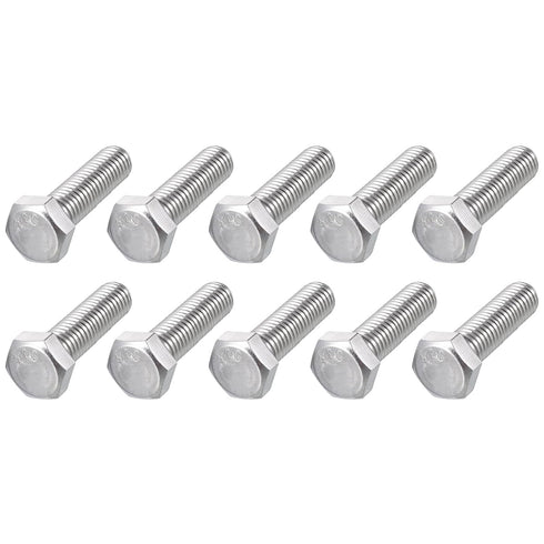 Hex Bolts (1/2-13x2"), 20Pcs 304 Stainless Steel Fully Threaded Hex Head Screws for Furniture Repair, Silver
