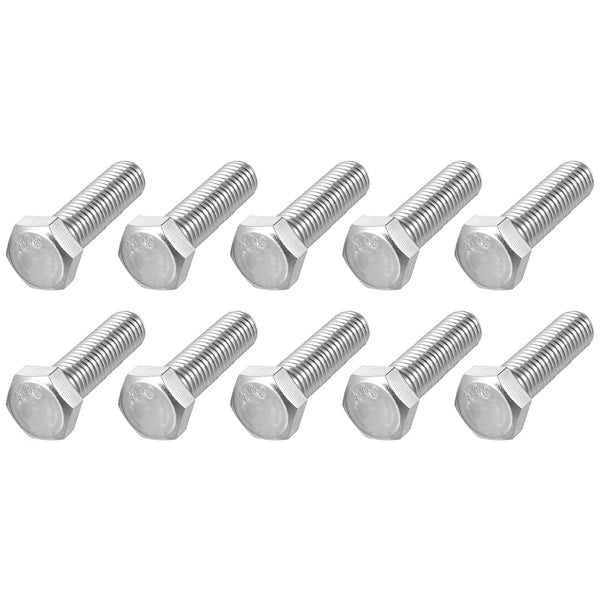 Hex Bolts (1/2-13x2"), 20Pcs 304 Stainless Steel Fully Threaded Hex Head Screws for Furniture Repair, Silver