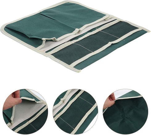 Toddmomy Garden Kneeler Tool Bag with Storage Pouch Heavy Duty Green Gardening Seat Organizer Suitable for Outdoor