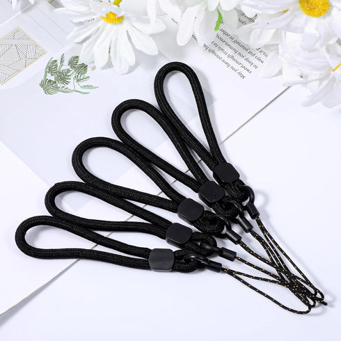 Larrel 5 Pcs Black Anti Theft Phone Strap, Lightweight Portable Mobile Phone Lanyard, Practical Small Keychain Lanyard