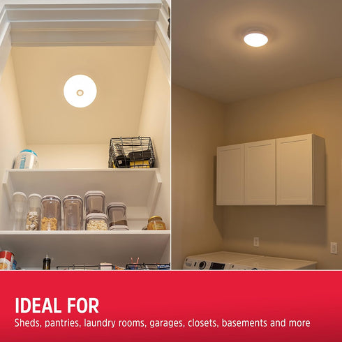 300 15ft. Closets, 39677 Energizer Motion-Activated LED Ceiling Light, Battery Operated, Lumens, No Wiring Needed