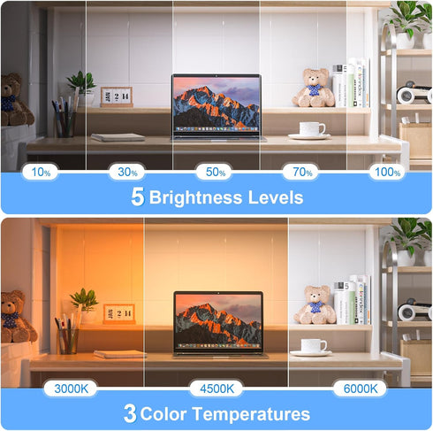 5W Dimmable Lights,3 120 LED,2500mAh Cabinet,Kitchen,Closet,Bedside,Desk WILLED Mirror Colors Adjustable Makeup Light