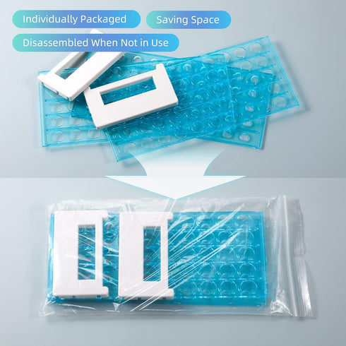 Annhua Plastic Test Tube Rack for 16mm Tubes, Holds 50, Detachable Tube Holder Tray