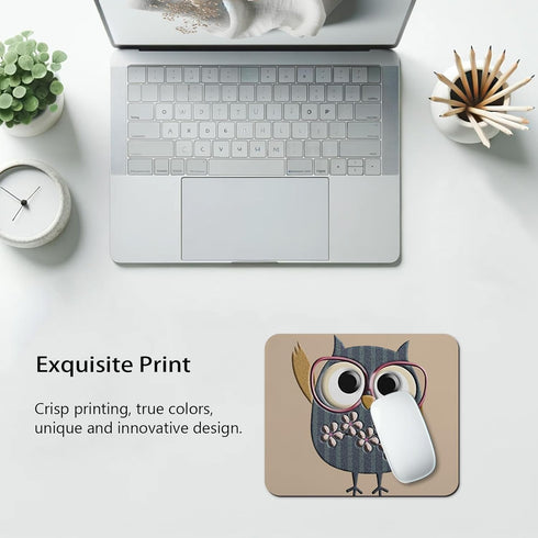 Cute Cartoon Owl Mouse Pad - Retro Personalized Design Vintage Owl Mouse Pads