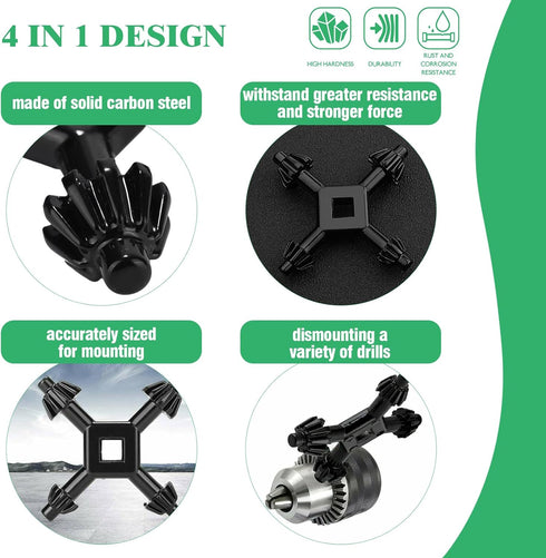 6Pcs Carbon Steel Drill Chuck Key Wrench Set, 3/4" 5/8" 1/2" 3/8" 1/4" Electric Drill Clamping Tool