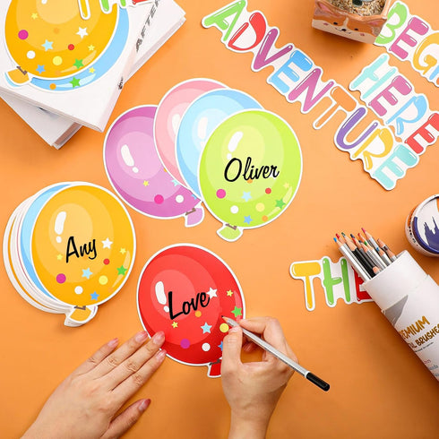 Taobary 67 Pcs Balloon Bulletin Board Decor Balloon School Cut Outs for Teacher Supplies Balloon Accents for Classroom