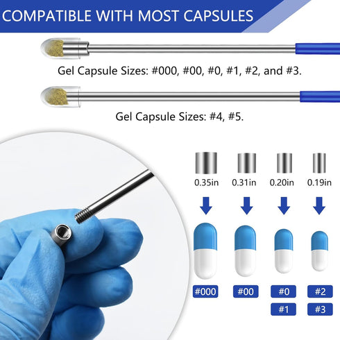 Artcome 12 PCS Capsule Filling Tool Kit for Pill Filler - Lab Scoops, Long Spoon, Herb Tamper, Ideal for Medication
