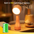 LONRISWAY 2 Pack Dimming, 360 LED Wooden Mushroom Lamp, Rechargeable Battery Operated Portable Cordless Touch Switch