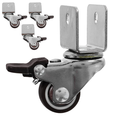 Didiseaon 4pcs 1-inch U-Shaped Universal Swivel Cabinet Wheels Set with 16mm Heavy