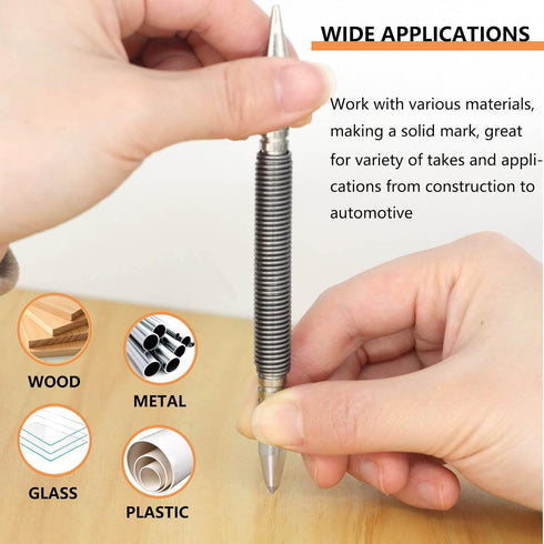 1/16 Dual Head Nail Setter and 3/16 Center Punch, 3500 PSI Striking Force Counter Punch Spring Nail Set